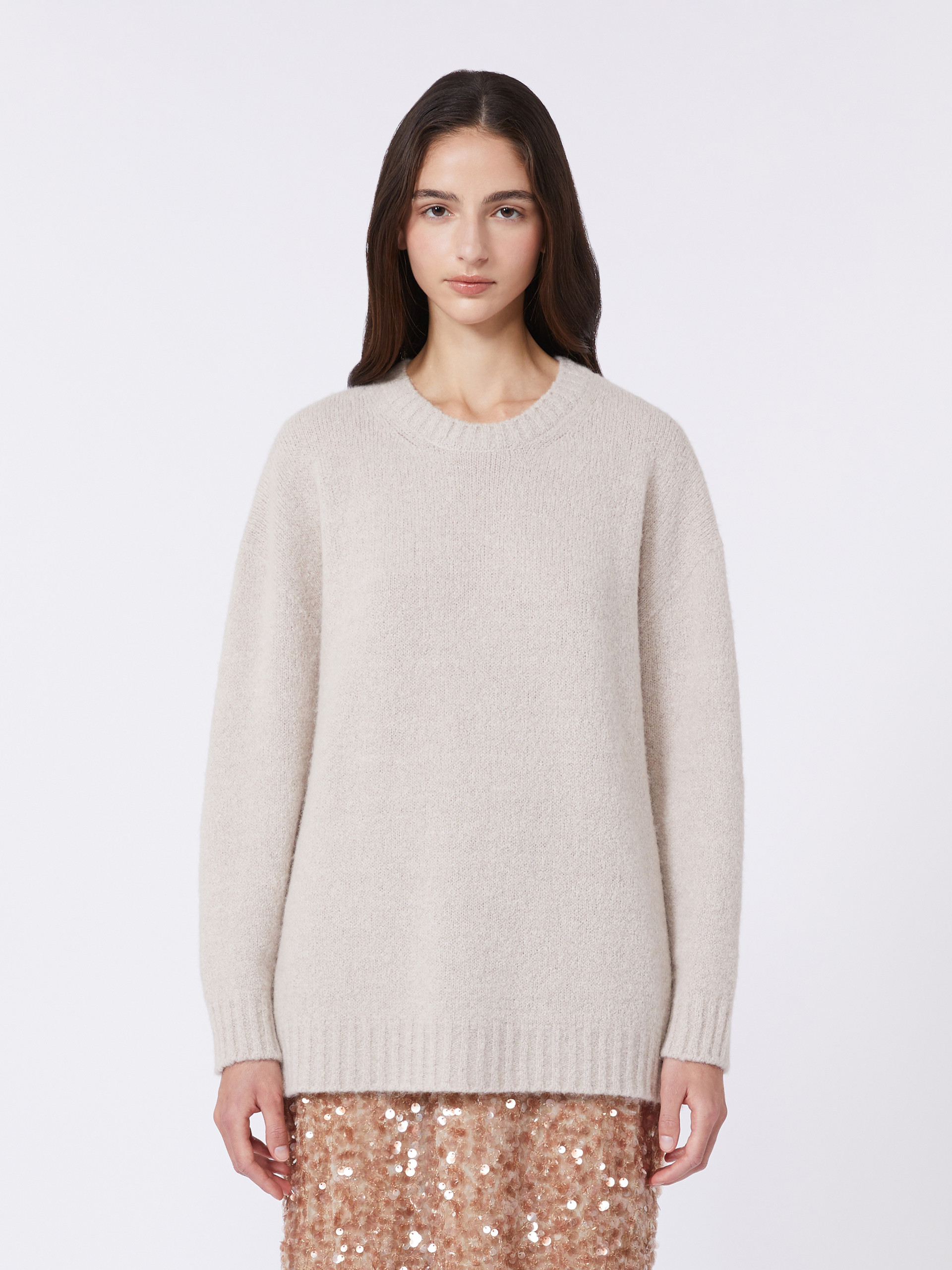 Oversized alpaca and cotton sweater - SAND - Max Mara - 2