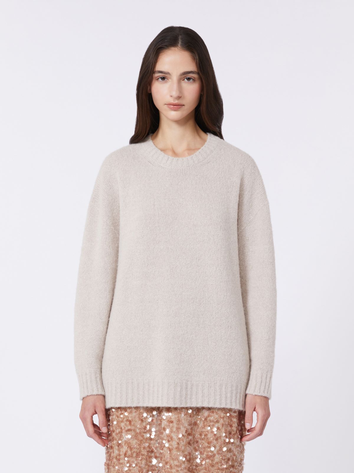 Oversized alpaca and cotton sweater - SAND - Max Mara - 5