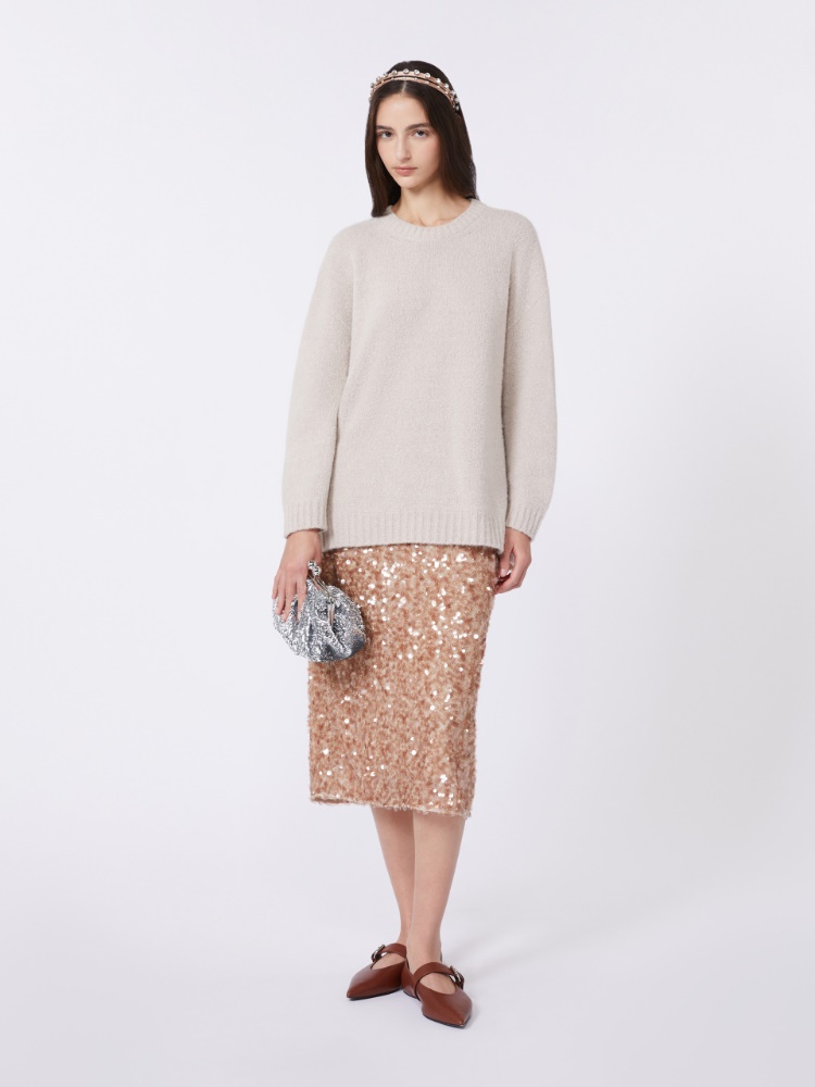 Oversized alpaca and cotton sweater - SAND - Max Mara