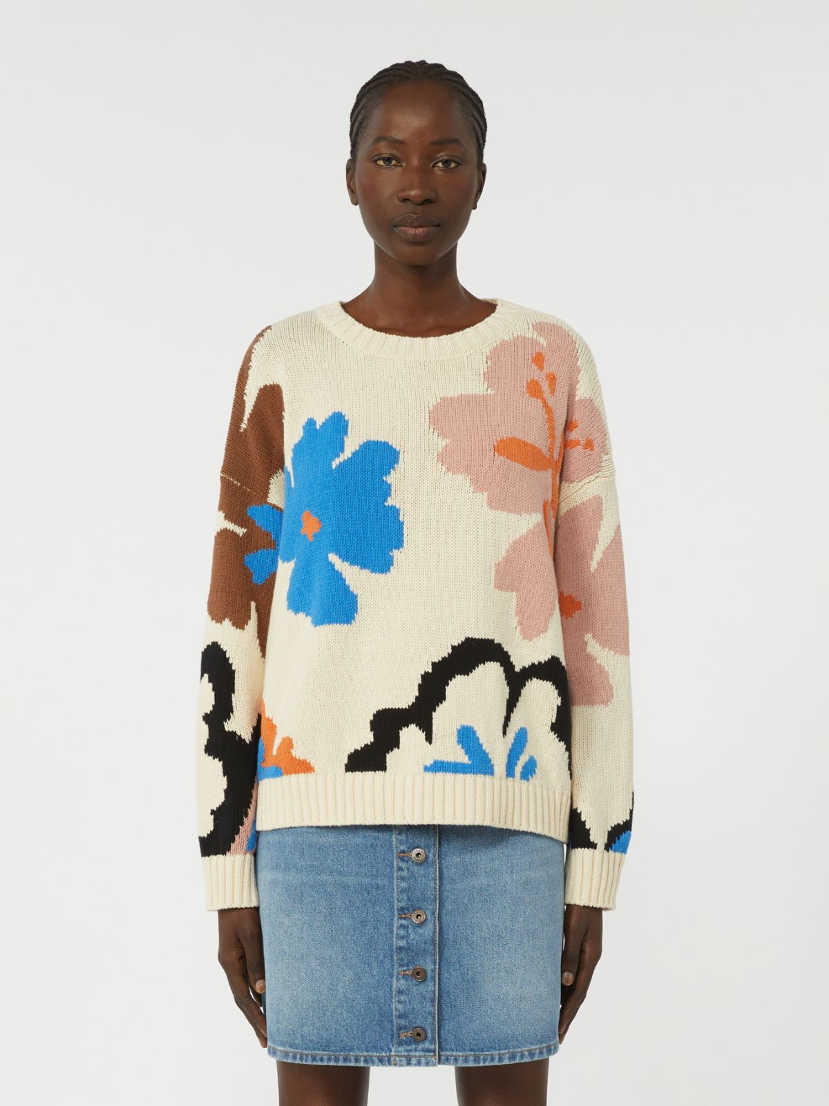 Patterned cotton crew-neck - MULTICOLOUR - Max Mara - 5