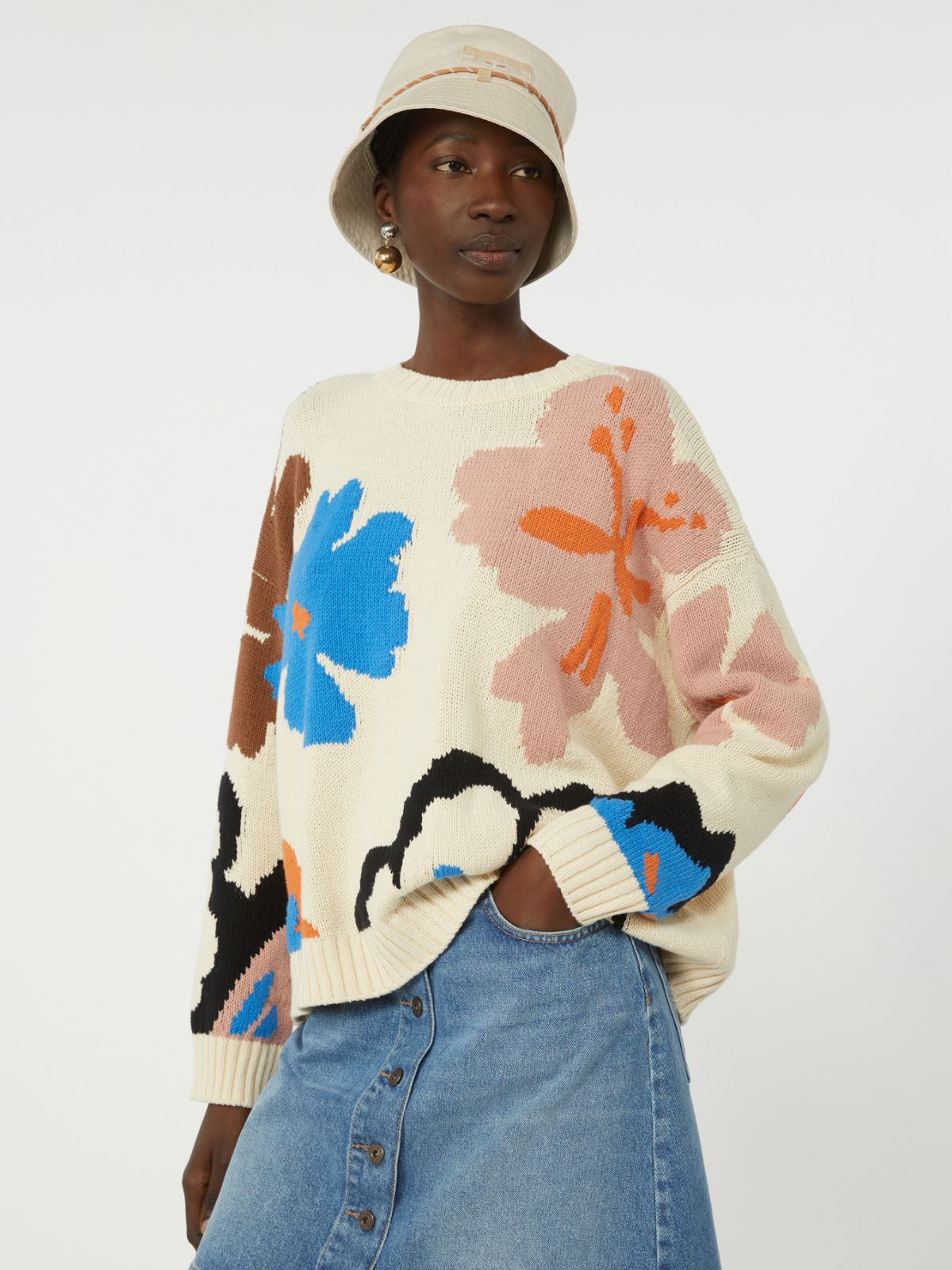 Patterned cotton crew-neck - MULTICOLOUR - Max Mara - 5