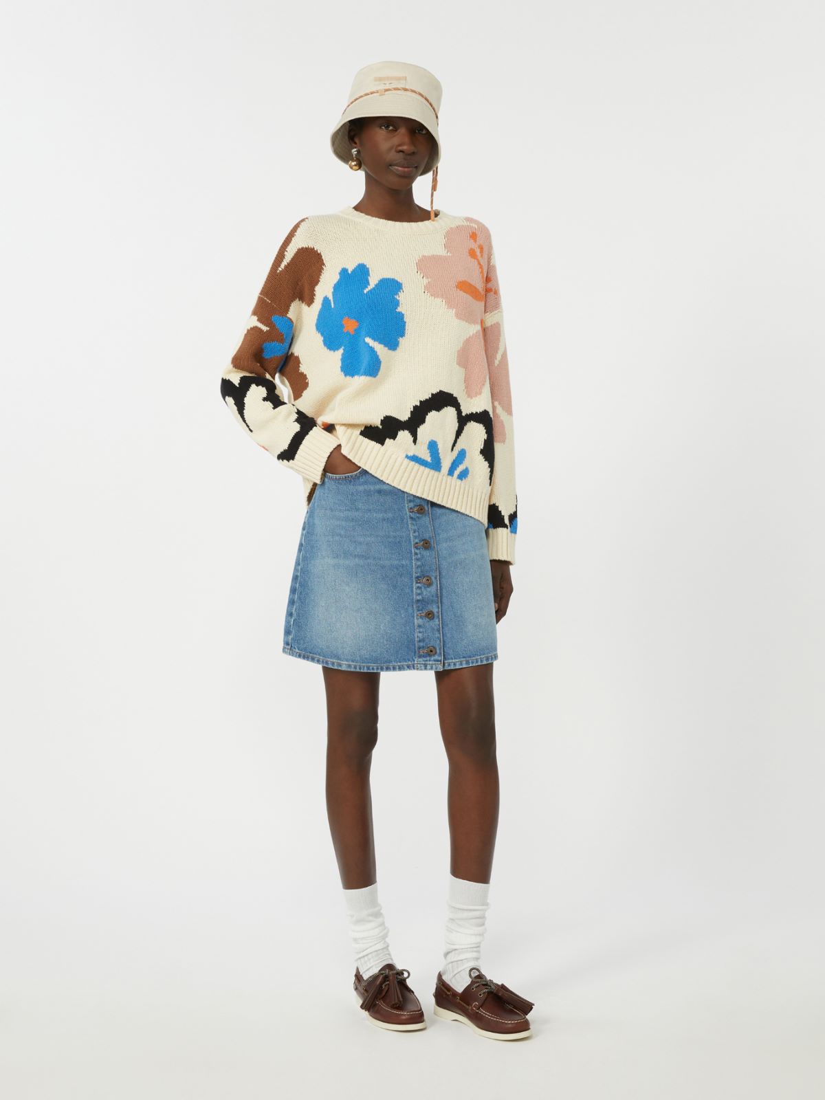 Patterned cotton crew-neck - MULTICOLOUR - Max Mara - 5