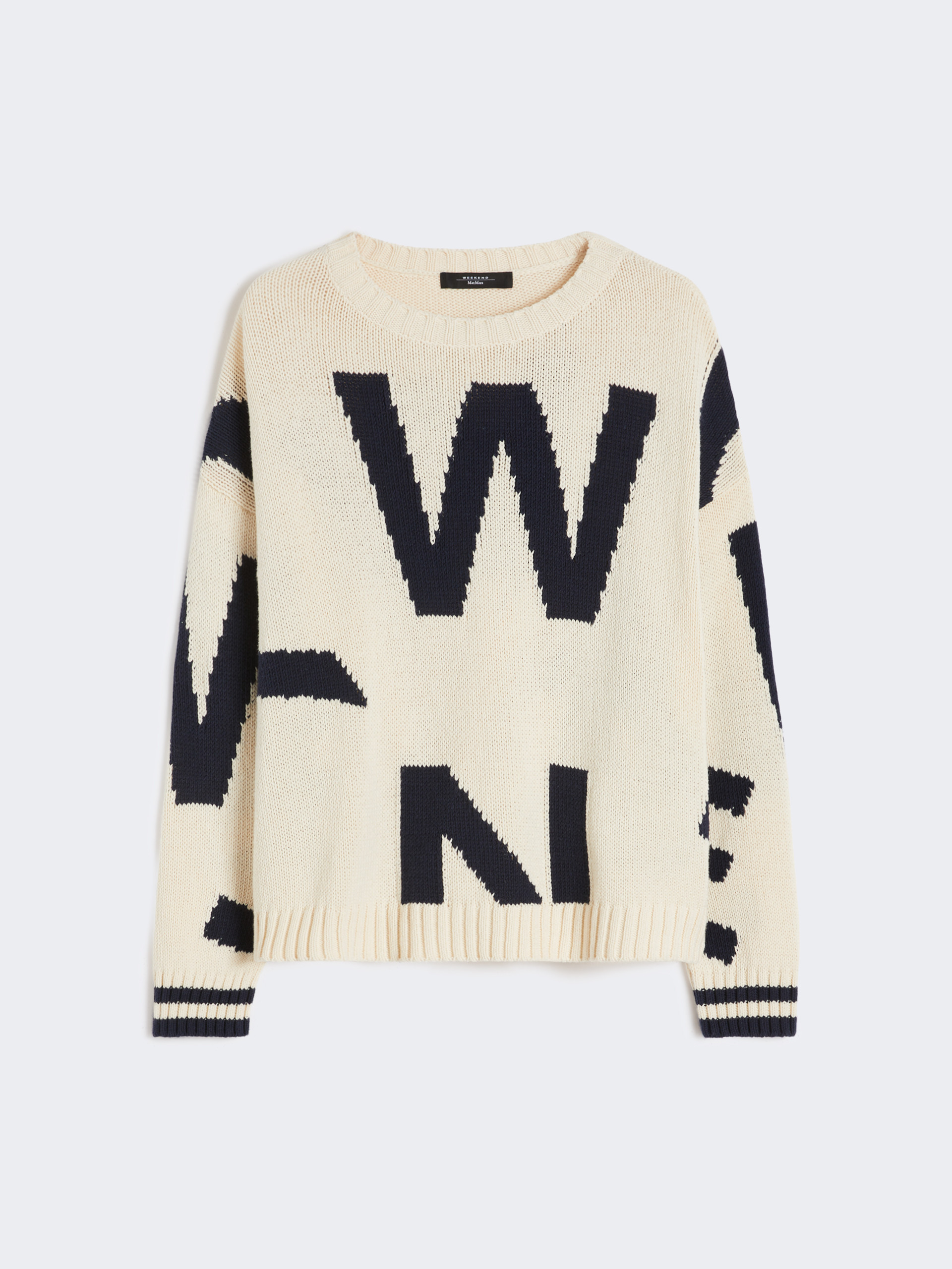 Patterned cotton crew-neck - NAVY - Max Mara - 5