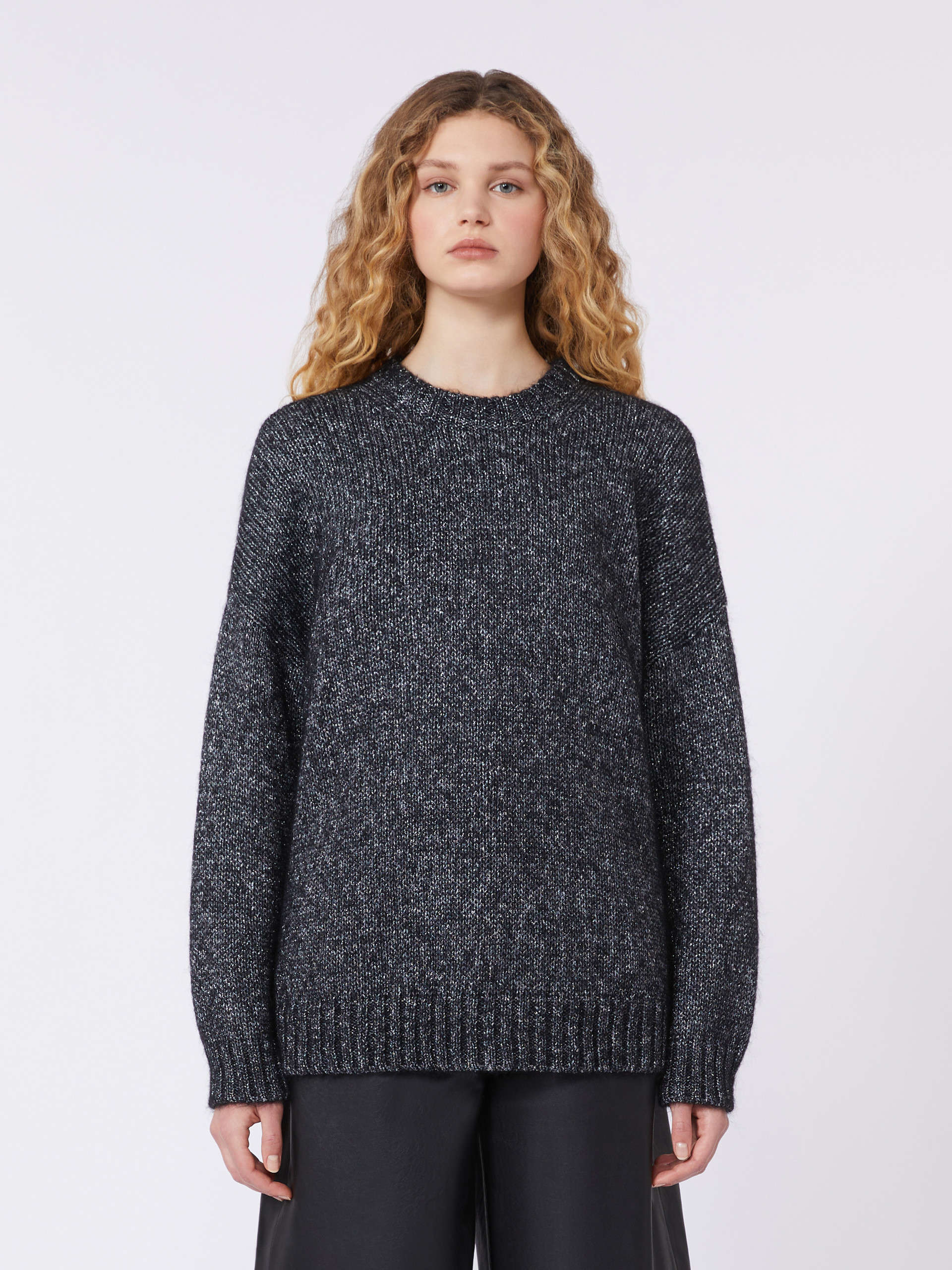 Oversized mohair and lurex sweater - DARK GREY - Max Mara - 2