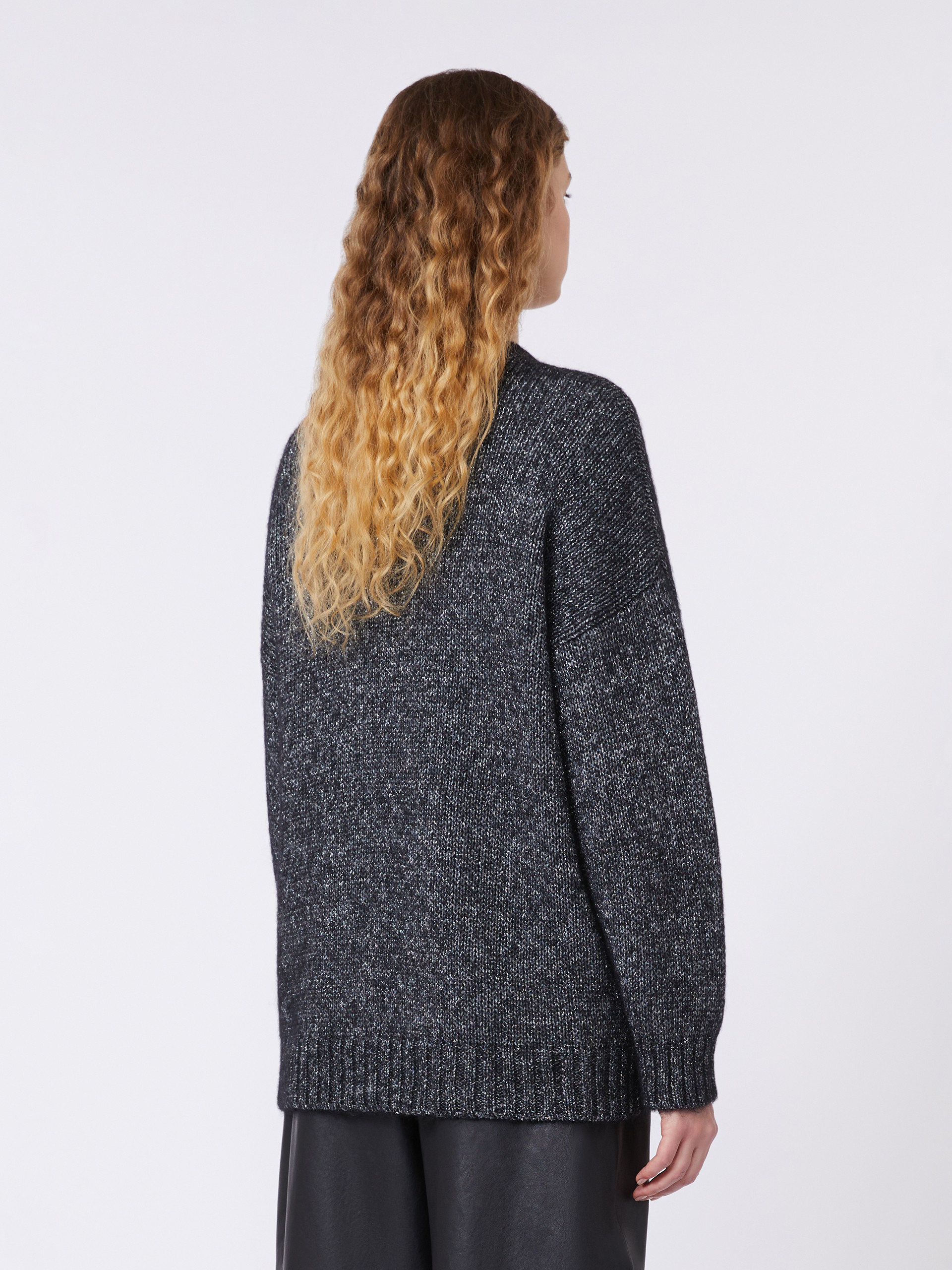 Oversized mohair and lurex sweater - DARK GREY - Max Mara - 3