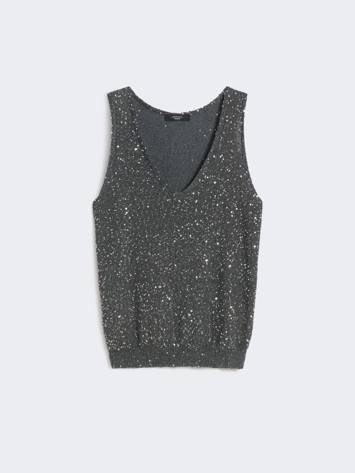 Sleeveless jumper with sequins - DARK GREY - Max Mara - 5