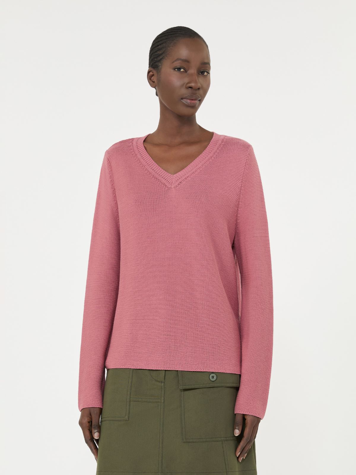 Cotton boxy sweater - ANTIQUE ROSE - Max Mara - 6