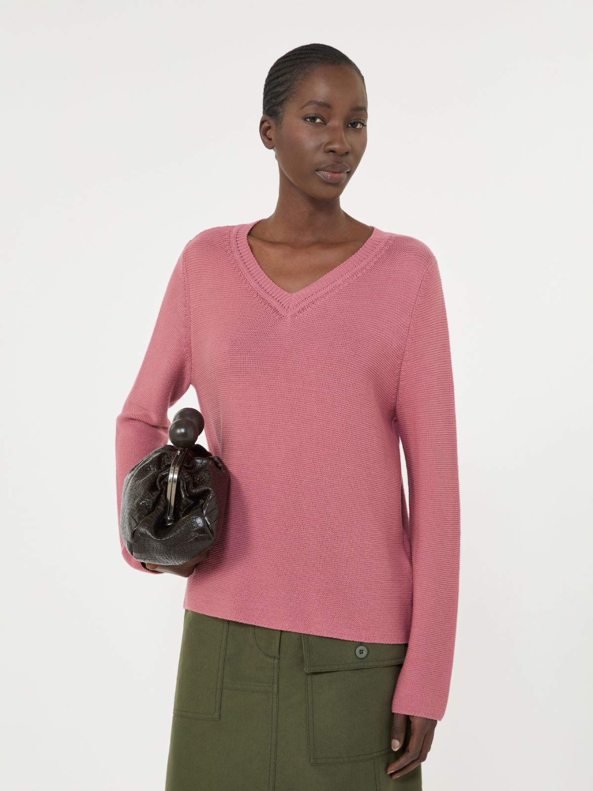 Cotton boxy sweater - ANTIQUE ROSE - Max Mara - 6