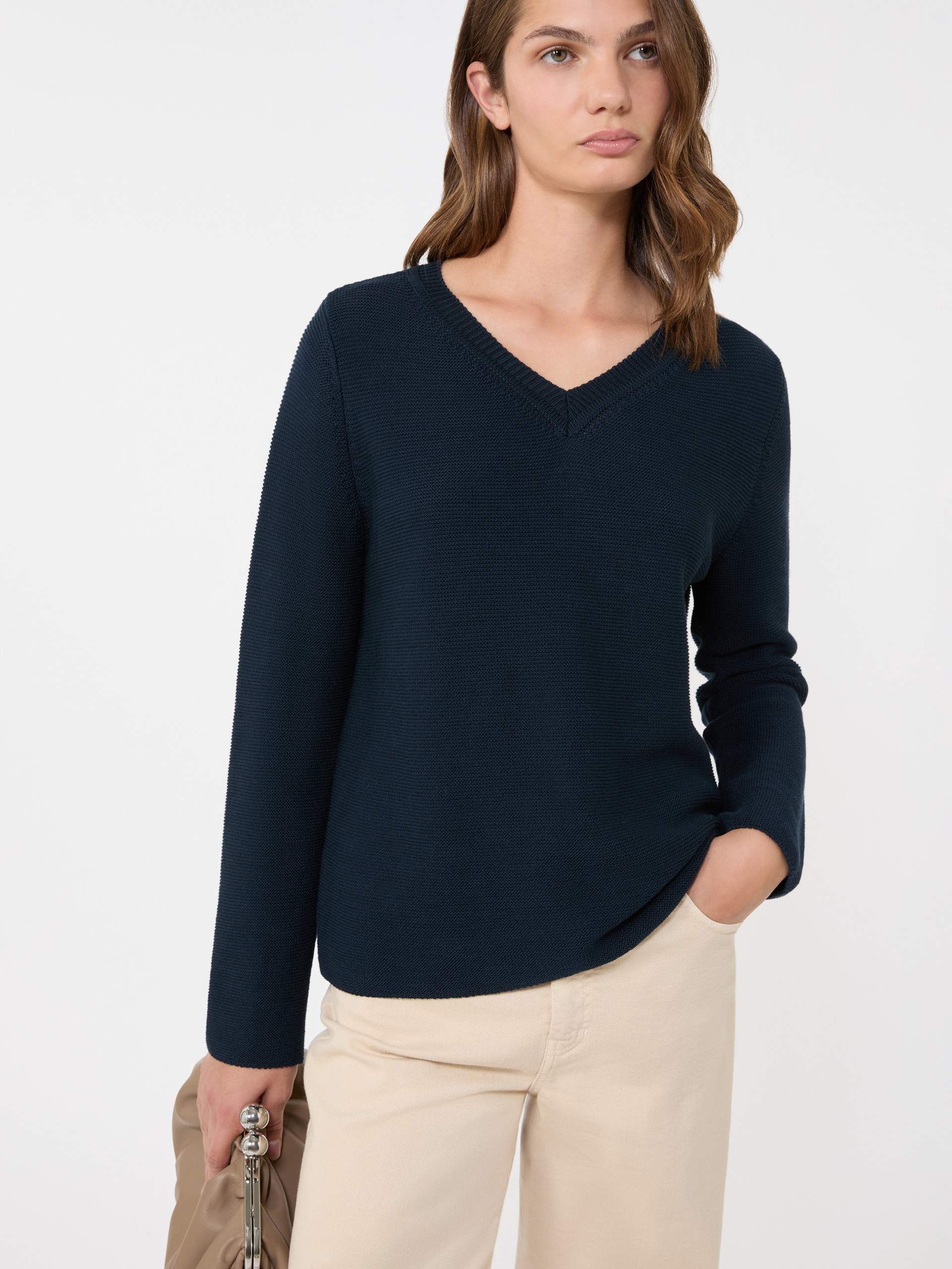Cotton boxy sweater - NAVY - Max Mara - 4