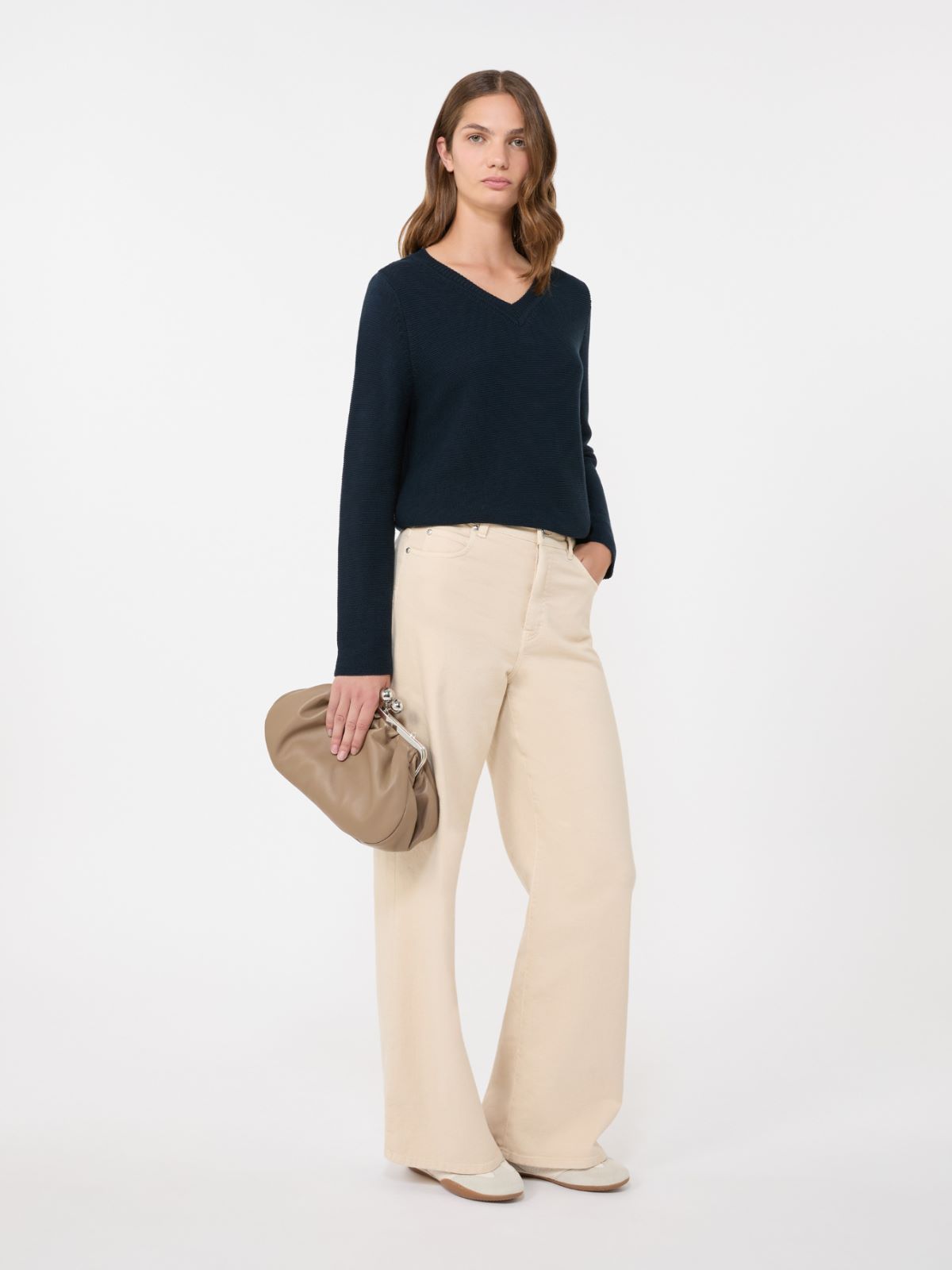 Cotton boxy sweater - NAVY - Max Mara