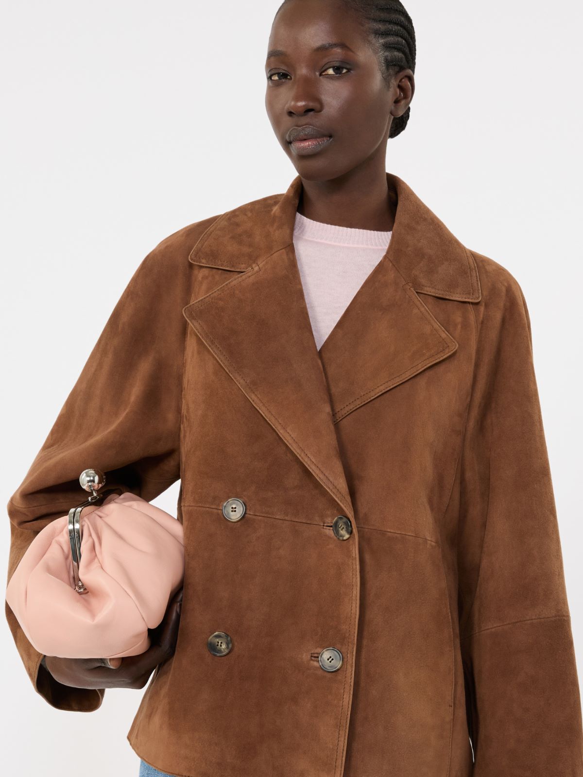 Double-breasted suede jacket - TOBACCO - Max Mara - 5