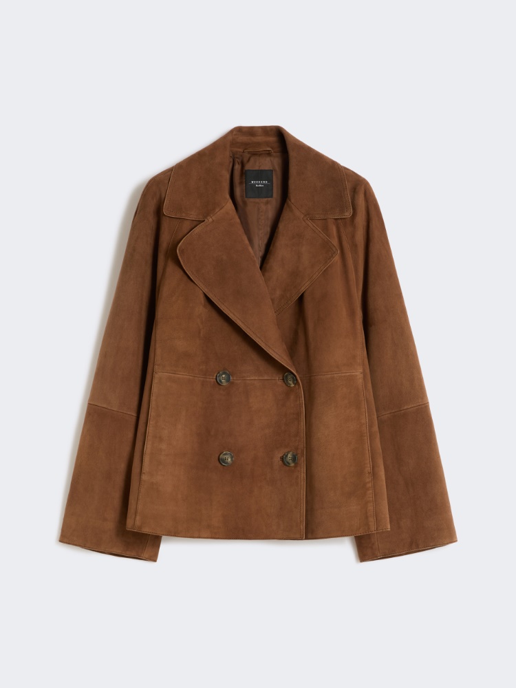 Double-breasted suede jacket - TOBACCO - Max Mara