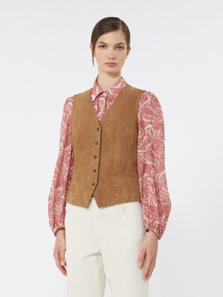 Weste aus Wildleder - BRAUN - 2