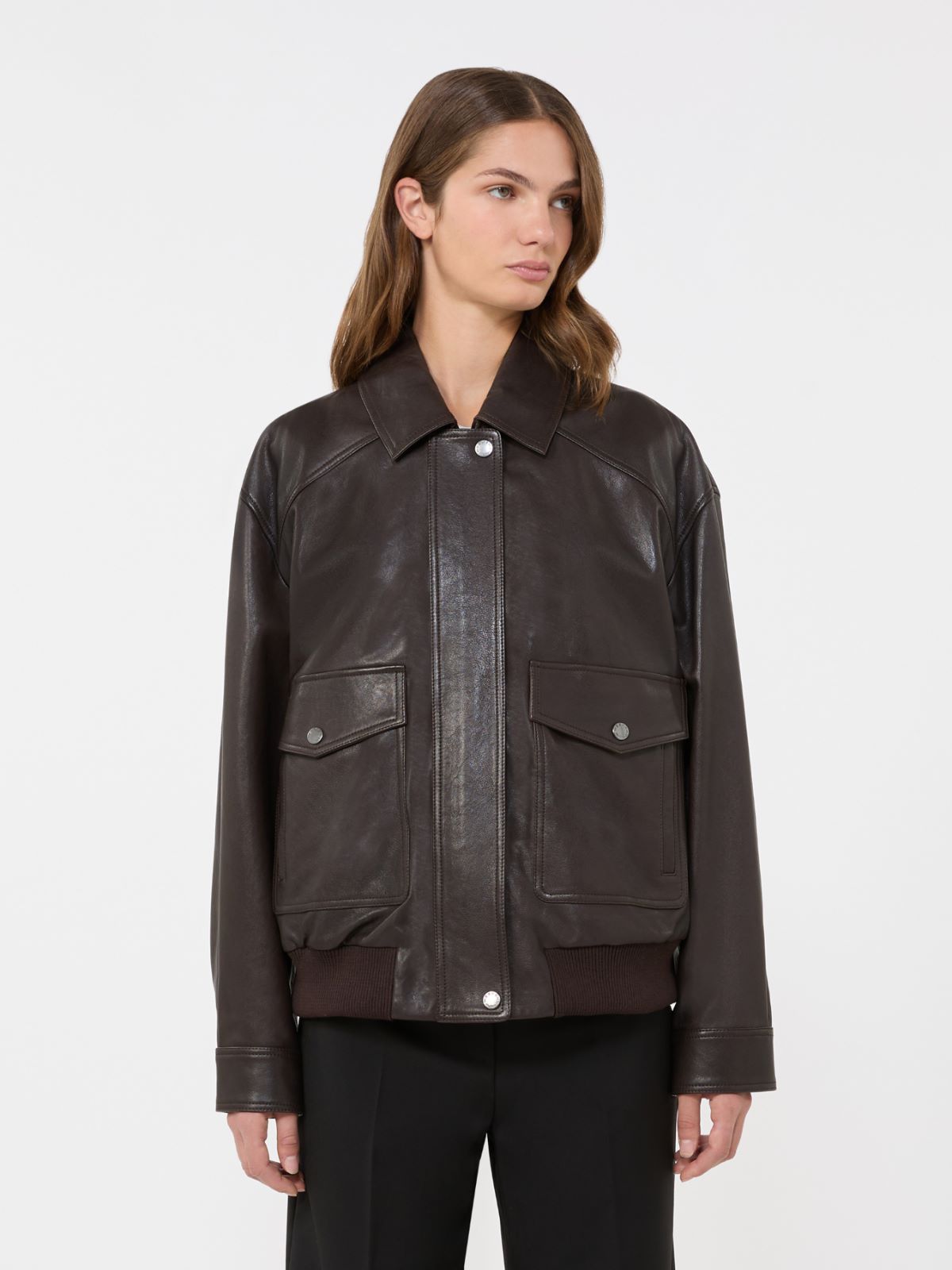 Leather jacket - BROWN - Max Mara - 5