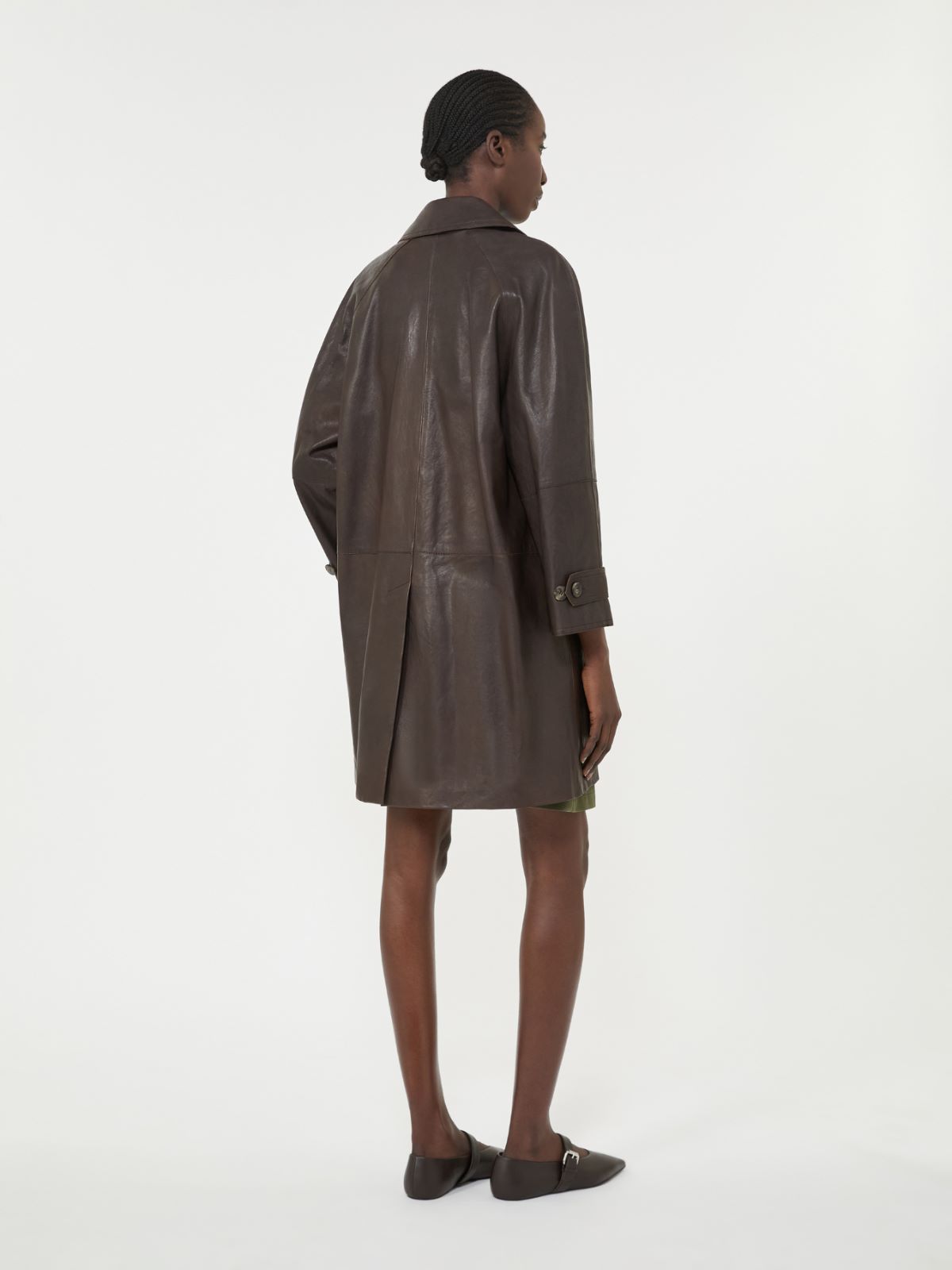 Nappa leather overcoat - BROWN - Max Mara - 5
