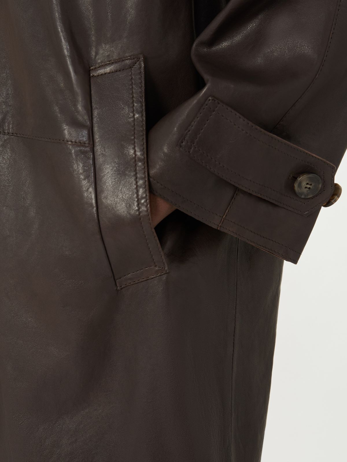 Nappa leather overcoat - BROWN - Max Mara - 5