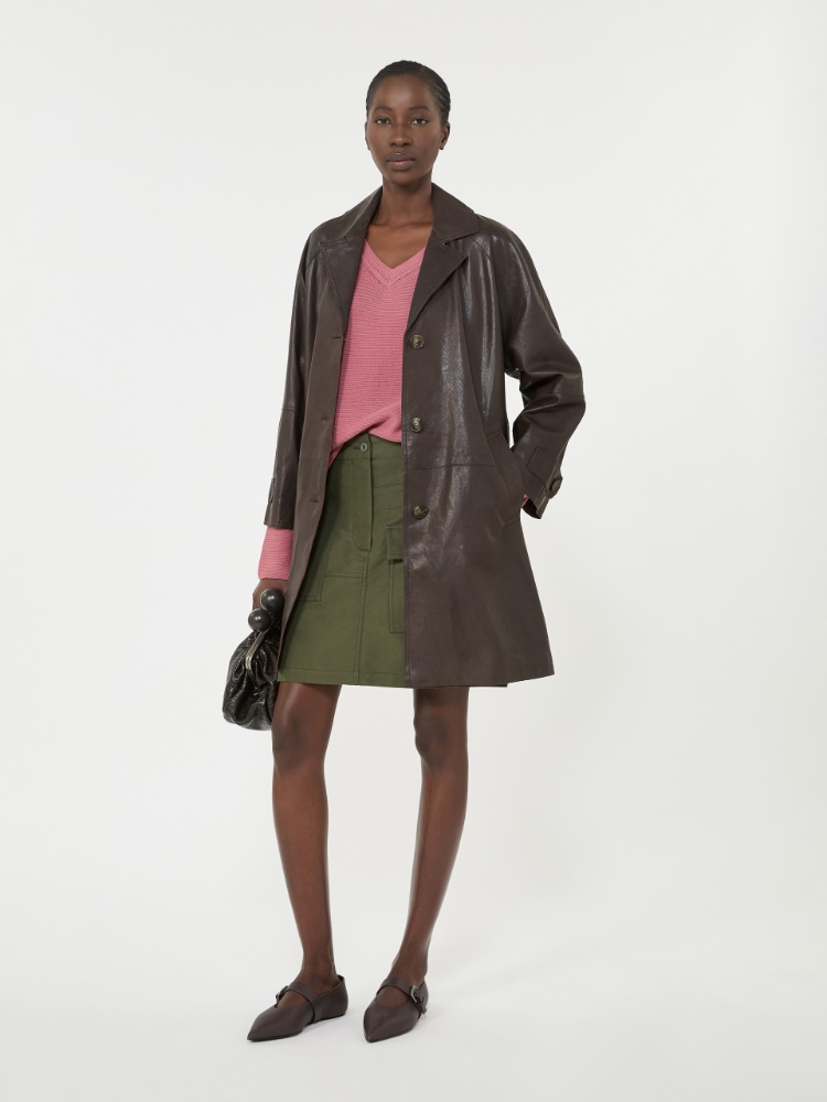 Nappa leather overcoat - BROWN - Max Mara