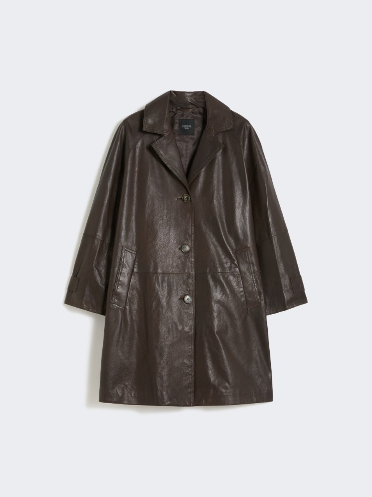 Nappa leather overcoat - BROWN - Max Mara