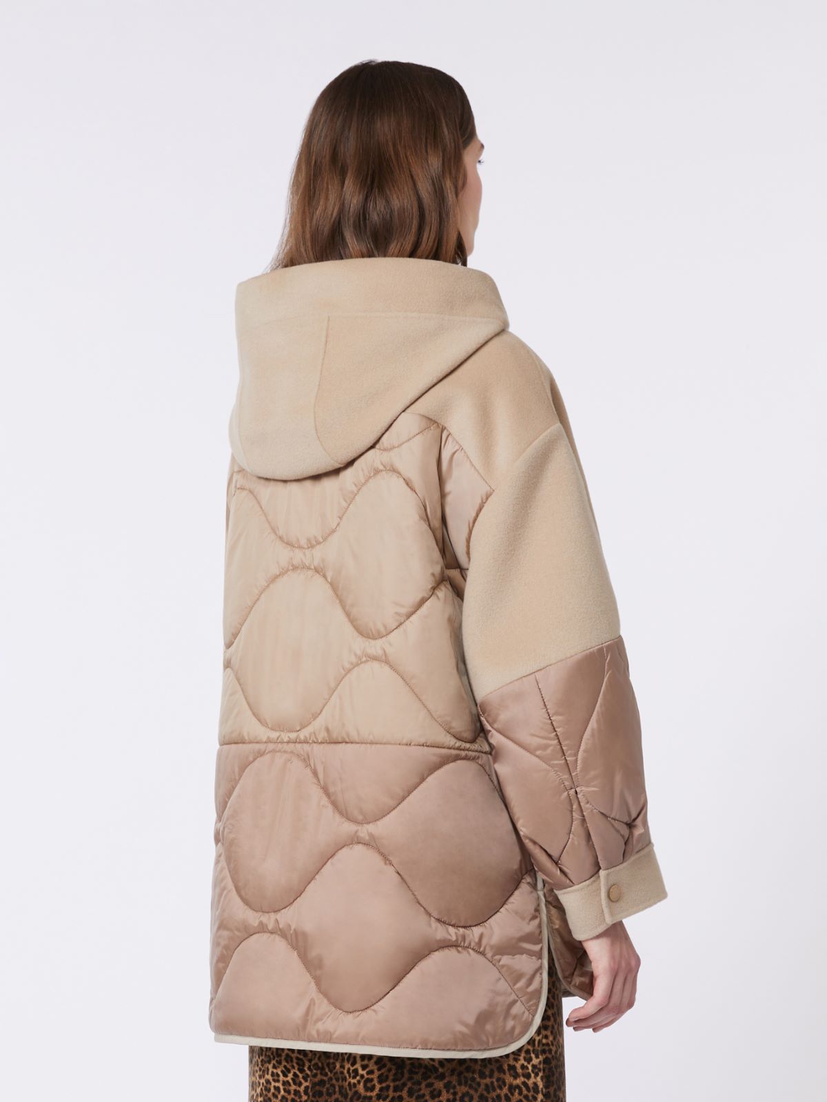 Padded coat in double-sided wool and nylon - CAMEL - Max Mara - 4