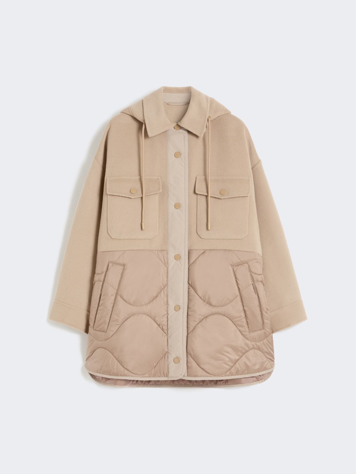 Padded coat in double-sided wool and nylon - CAMEL - Max Mara - 4