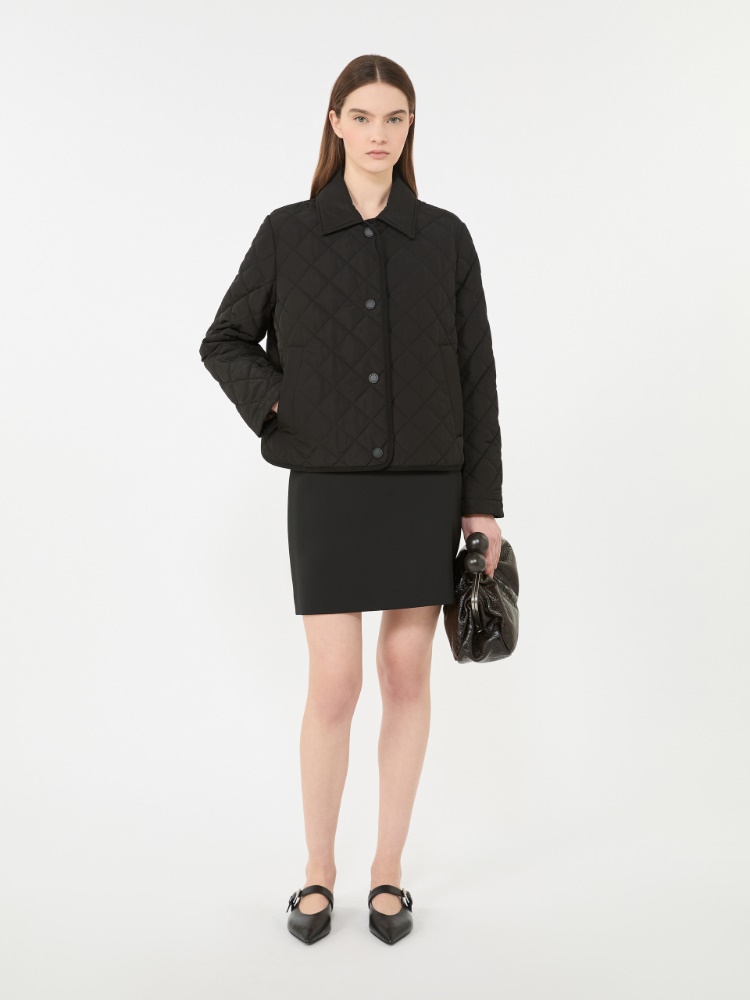 [ジェーロ] テクニカル ファブリック キルティング ジャケット - BLACK - Max Mara