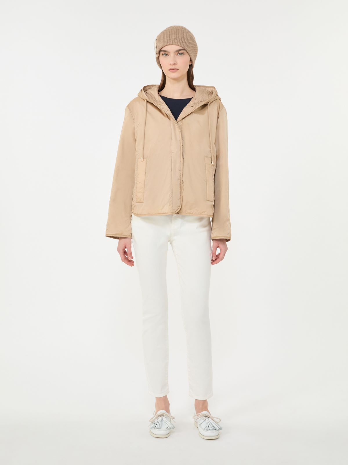 Padded, hooded jacket in water-repellent canvas - BEIGE - Max Mara - 6
