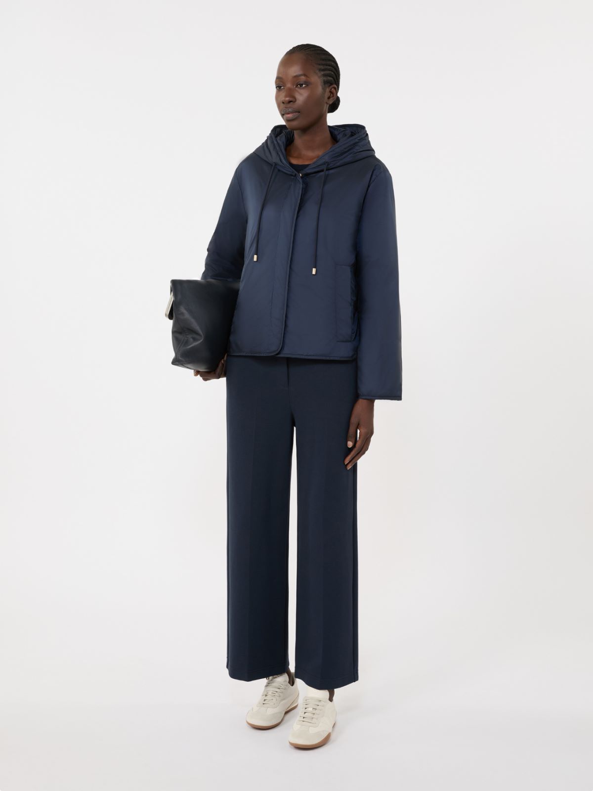 Padded, hooded jacket in water-repellent canvas + NAVY - Max Mara