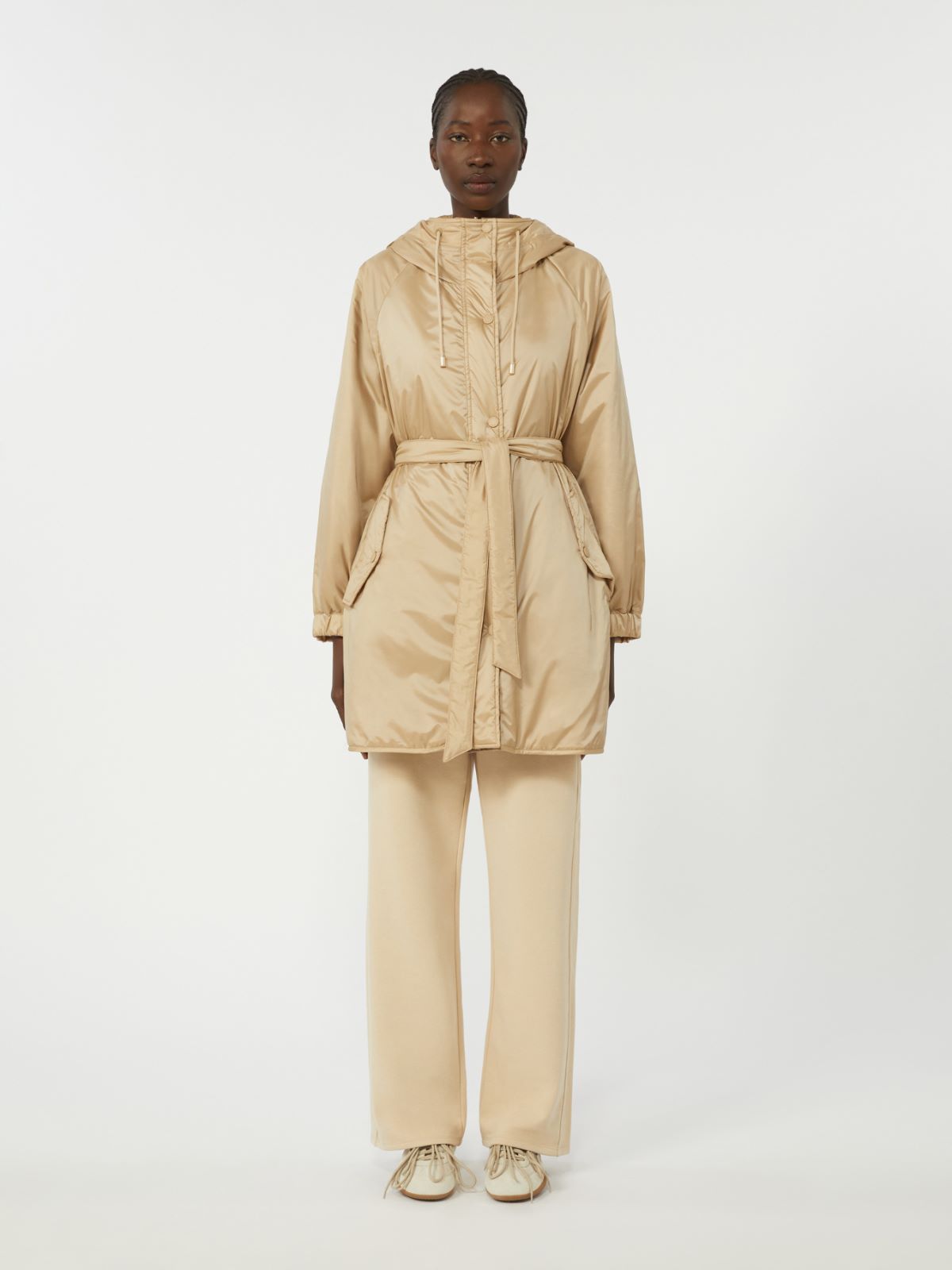 Reversible padded parka in water-repellent canvas - BEIGE - Max Mara - 5