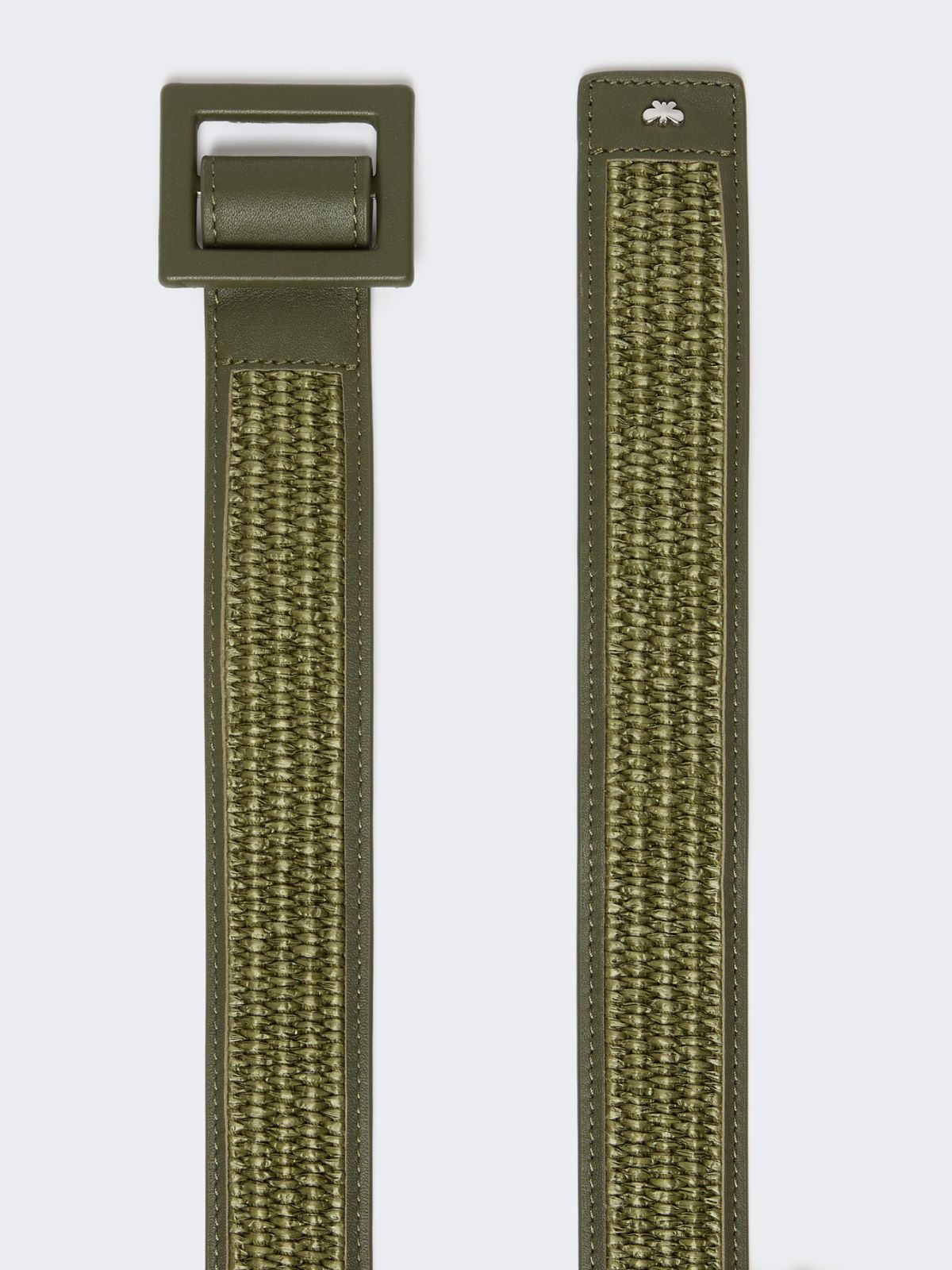 Raffia effect belt - SAGE GREEN - 2