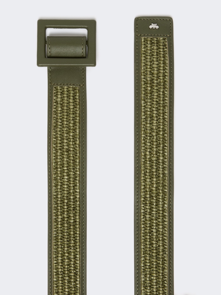 Raffia effect belt - SAGE GREEN - 2