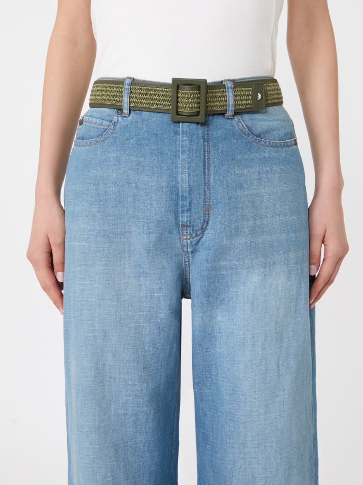 Raffia effect belt - SAGE GREEN - 3