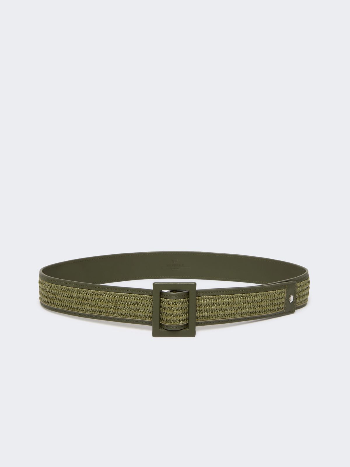 Raffia effect belt - SAGE GREEN