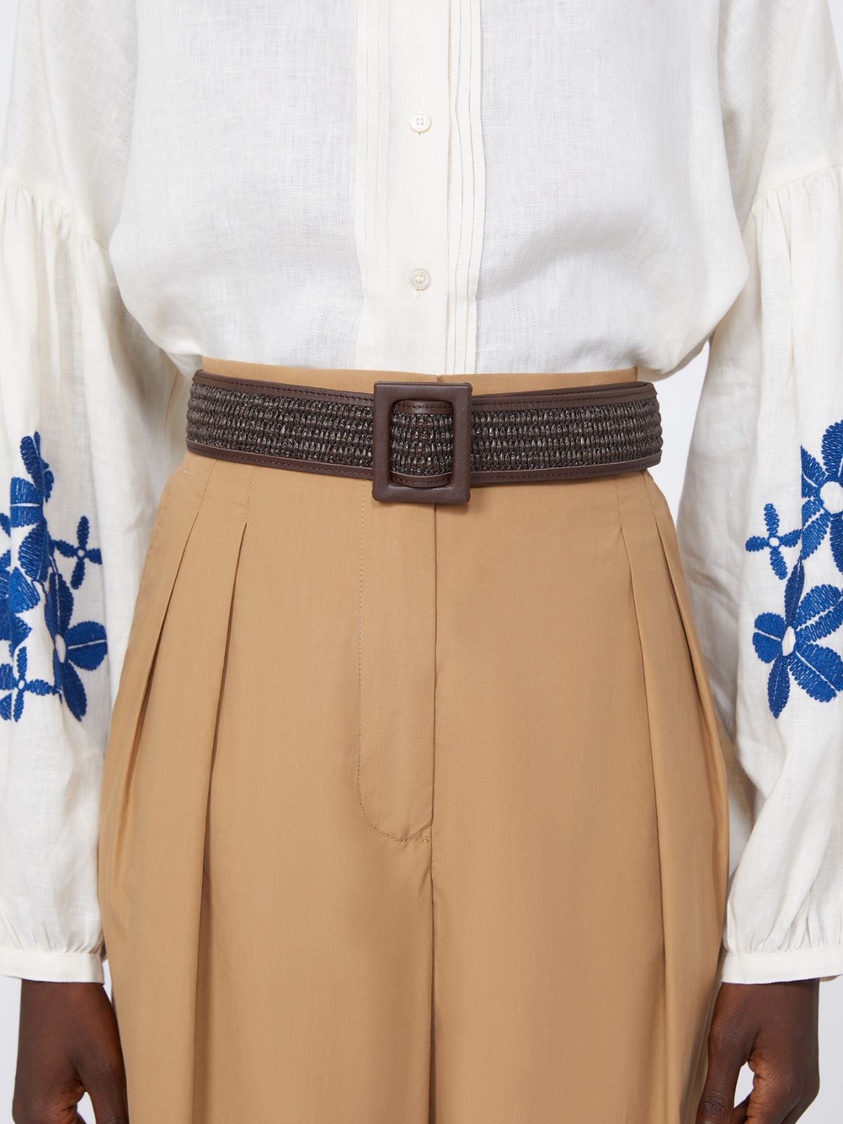 Raffia effect belt - DARK BROWN - Max Mara - 3