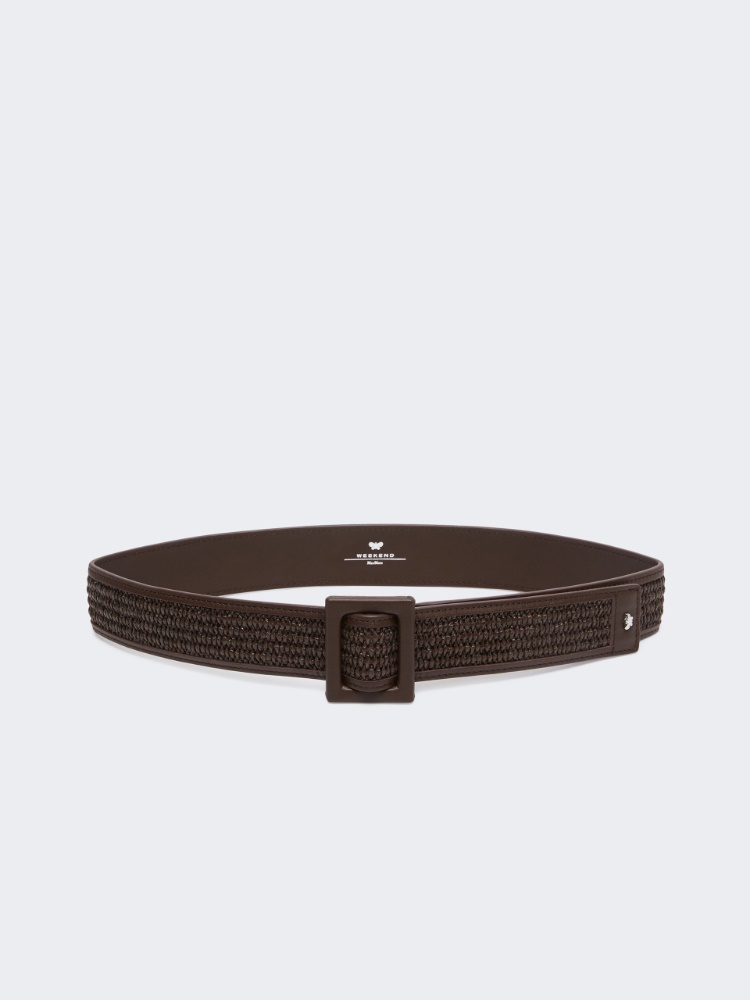 Raffia effect belt - DARK BROWN - Max Mara