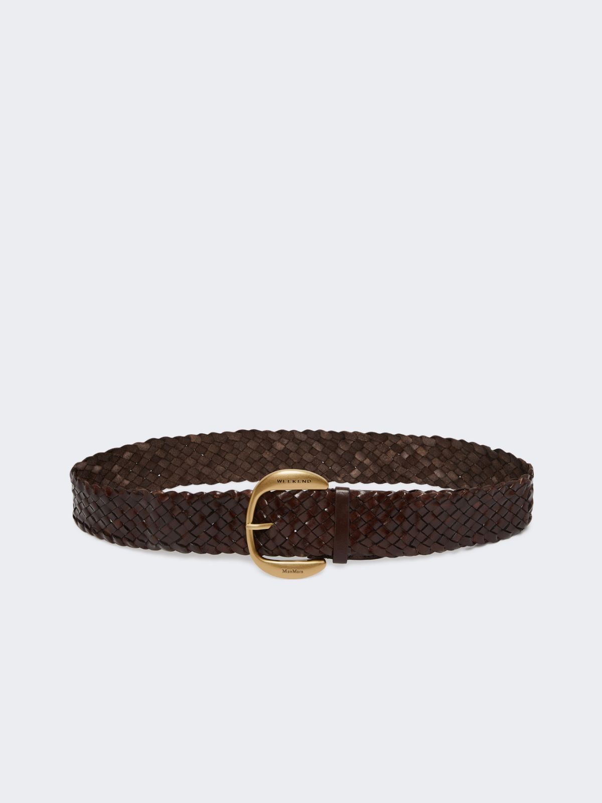 Braided leather belt - DARK BROWN - Max Mara - 8