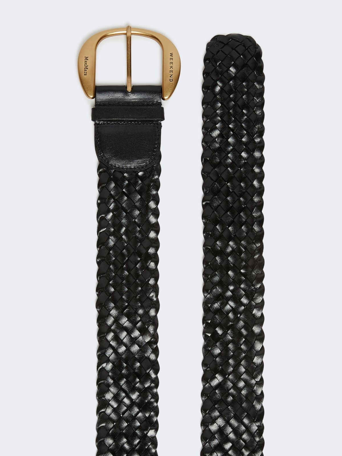 Braided leather belt - BLACK - Max Mara - 2