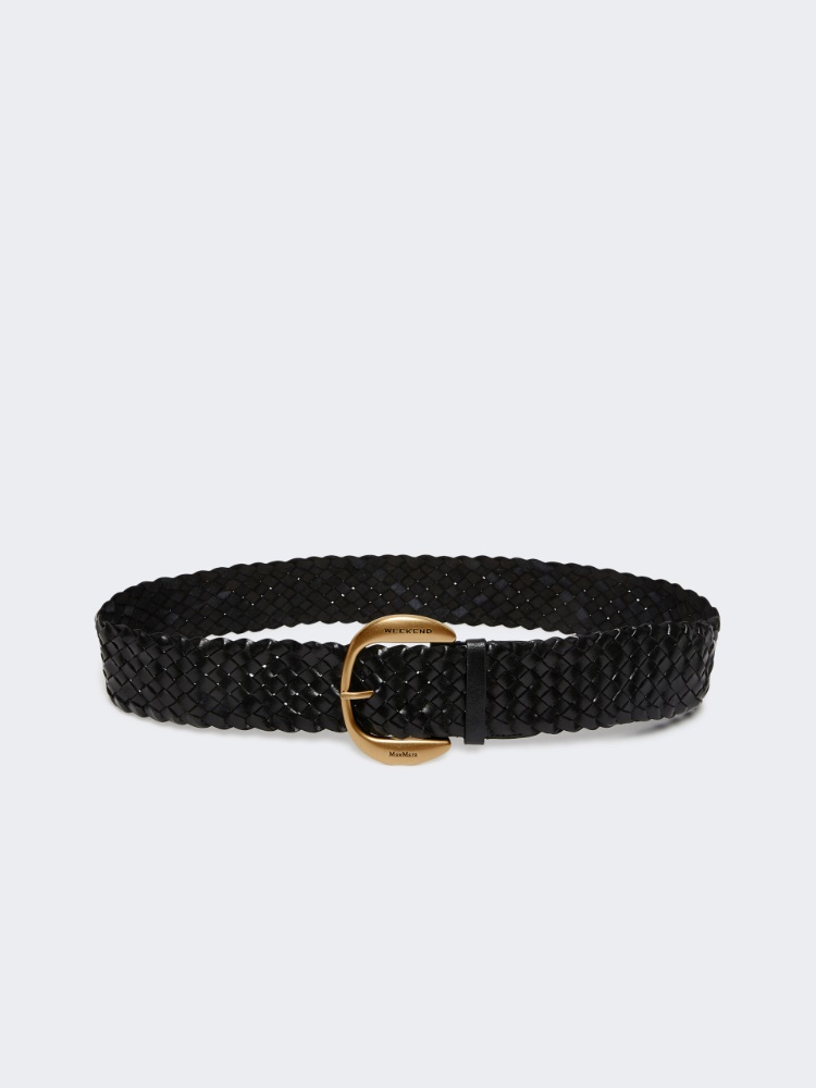 Braided leather belt