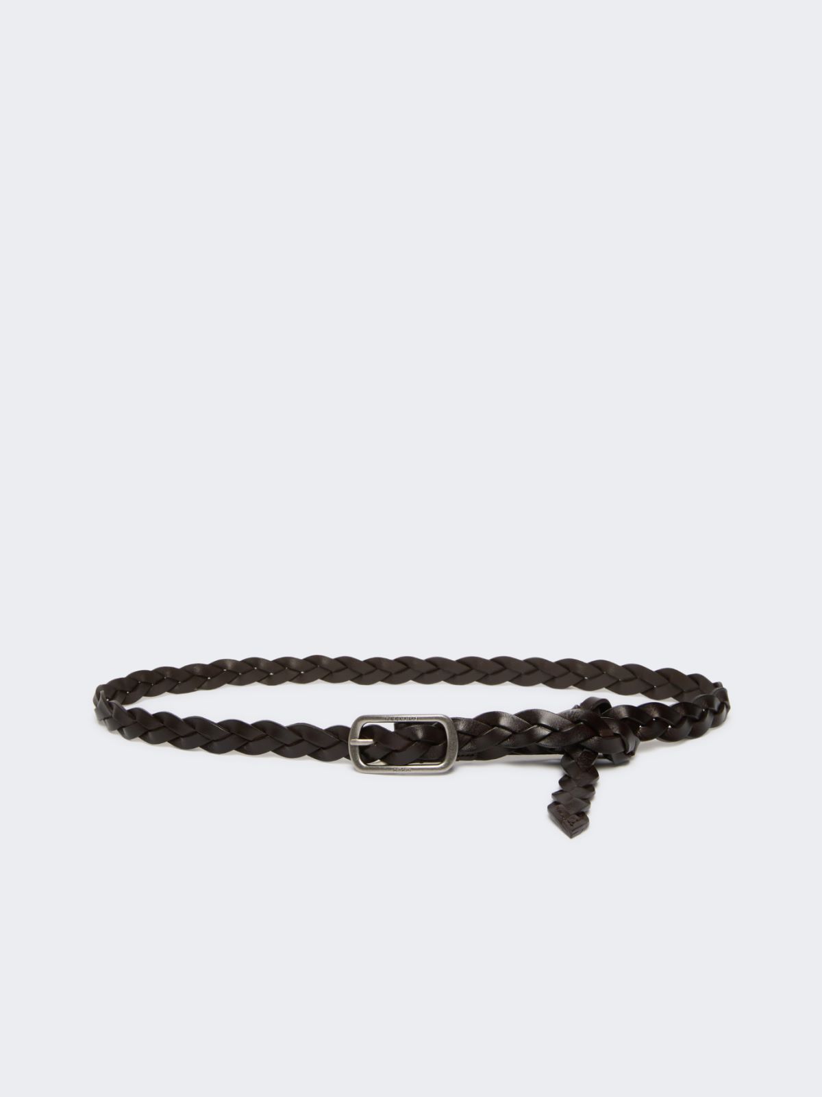 Woven leather belt - DARK BROWN - Max Mara - 5