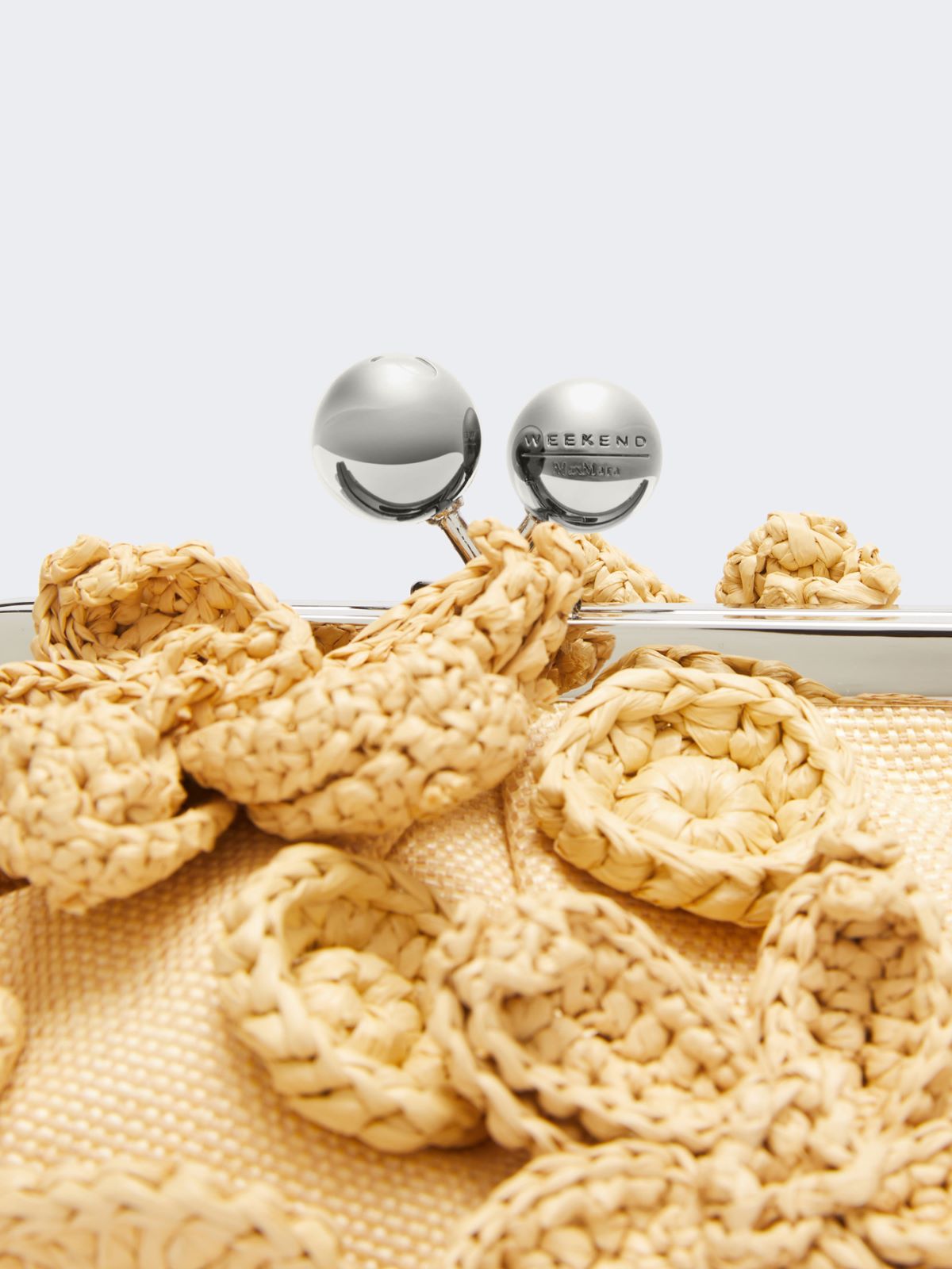 Small raffia-effect Pasticcino Bag with flowers - BEIGE - Max Mara - 4