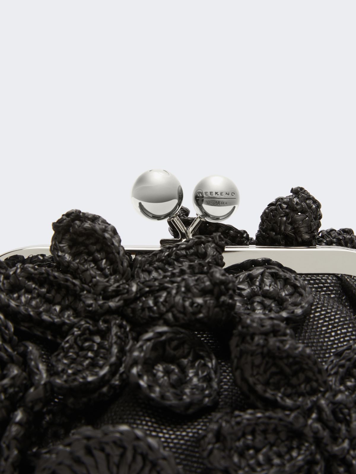 Kleine Pasticcino Bag in Bast-Optik mit Blumen - SCHWARZ - Max Mara - 12