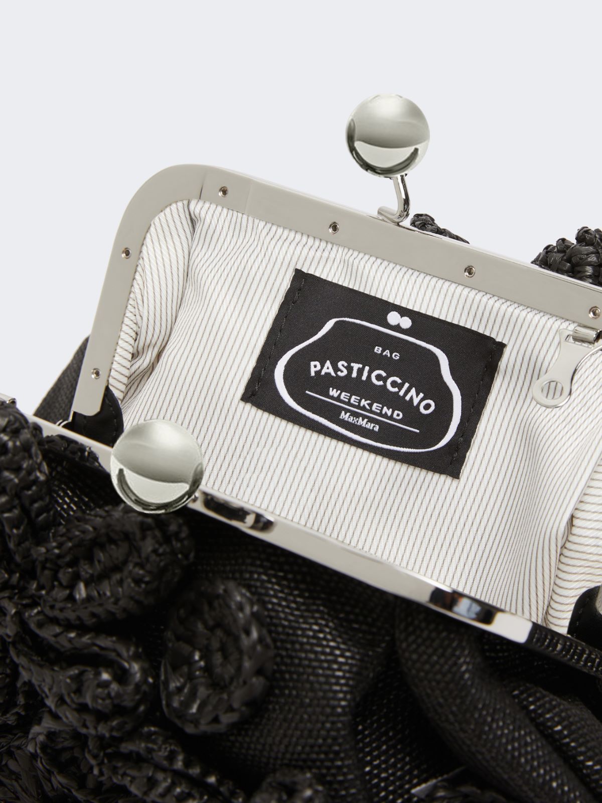 Kleine Pasticcino Bag in Bast-Optik mit Blumen - SCHWARZ - Max Mara - 12