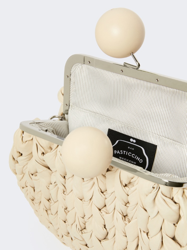 Medium nappa leather tricot Pasticcino Bag - IVORY - Max Mara - 5