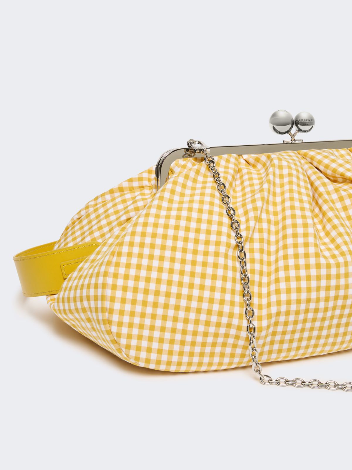 Pochette Pasticcino Bag large en coton vichy - JAUNE - Max Mara - 6