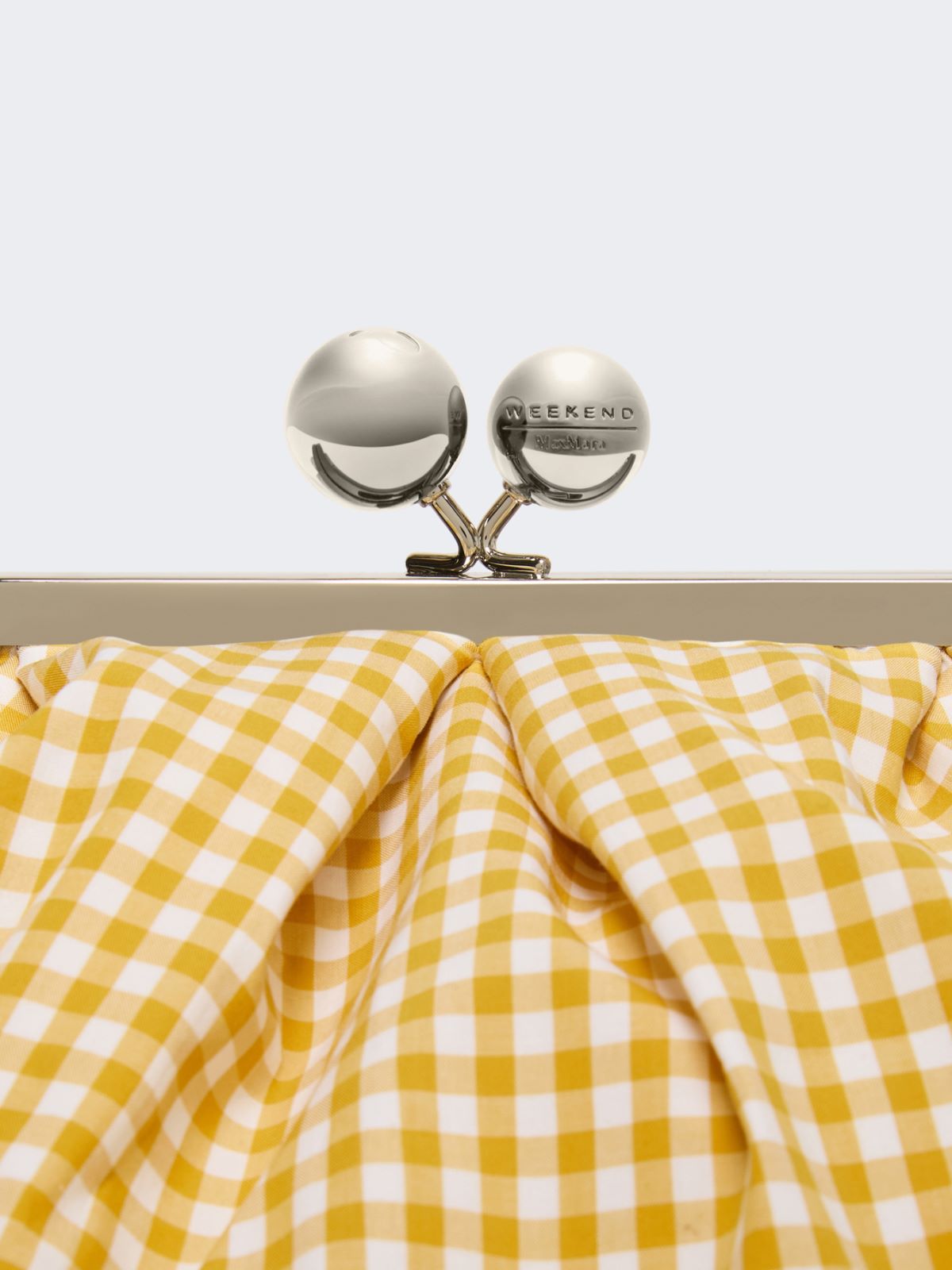 Pochette Pasticcino Bag large en coton vichy - JAUNE - Max Mara - 6