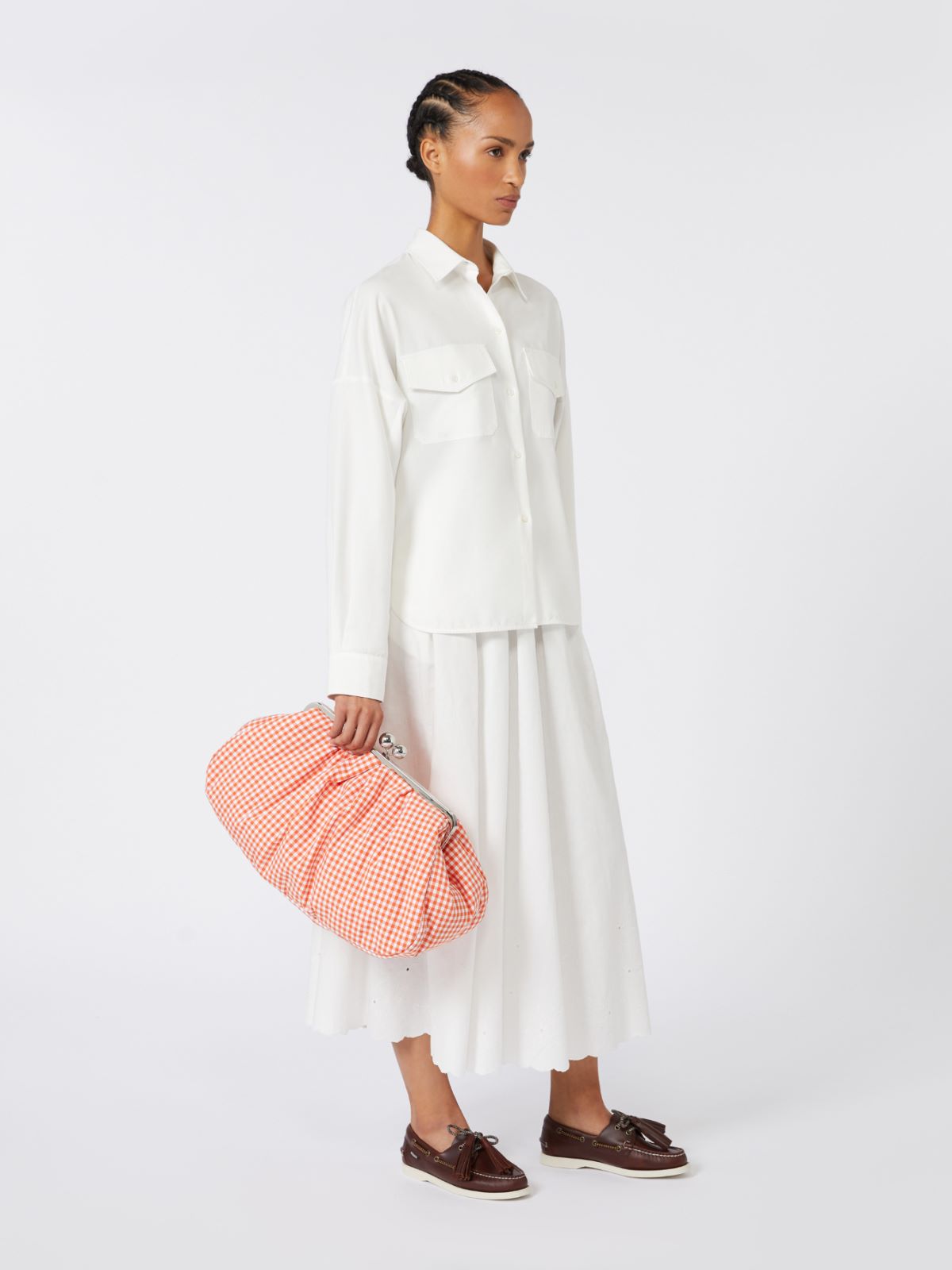 Bolso Pasticcino Large de algodón vichy - NARANJA - Max Mara - 6