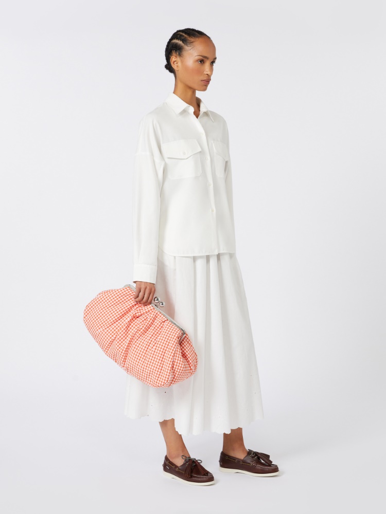 Large gingham cotton Pasticcino Bag - ORANGE - Max Mara