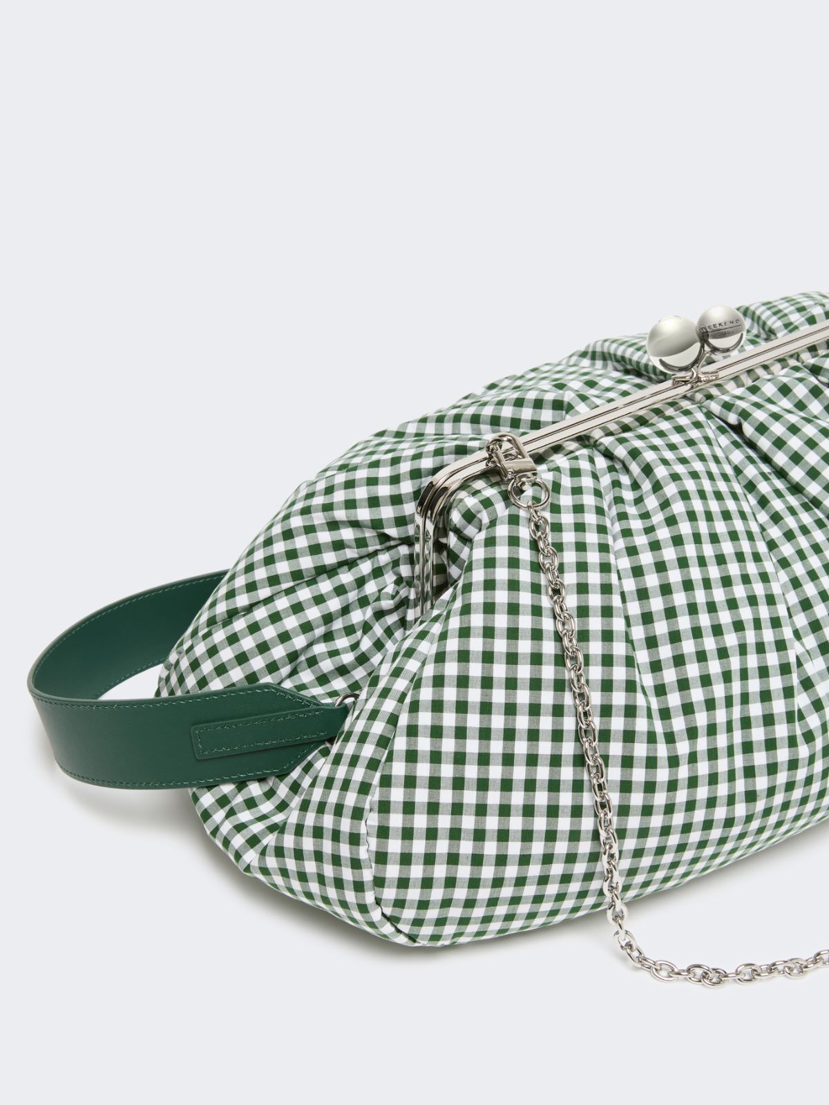 Large gingham cotton Pasticcino Bag - MOSS GREEN - Max Mara - 6