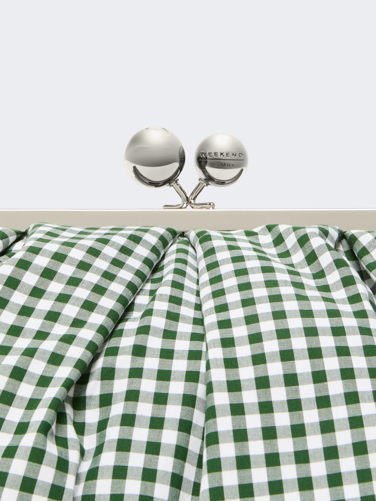 Large gingham cotton Pasticcino Bag - MOSS GREEN - Max Mara - 6
