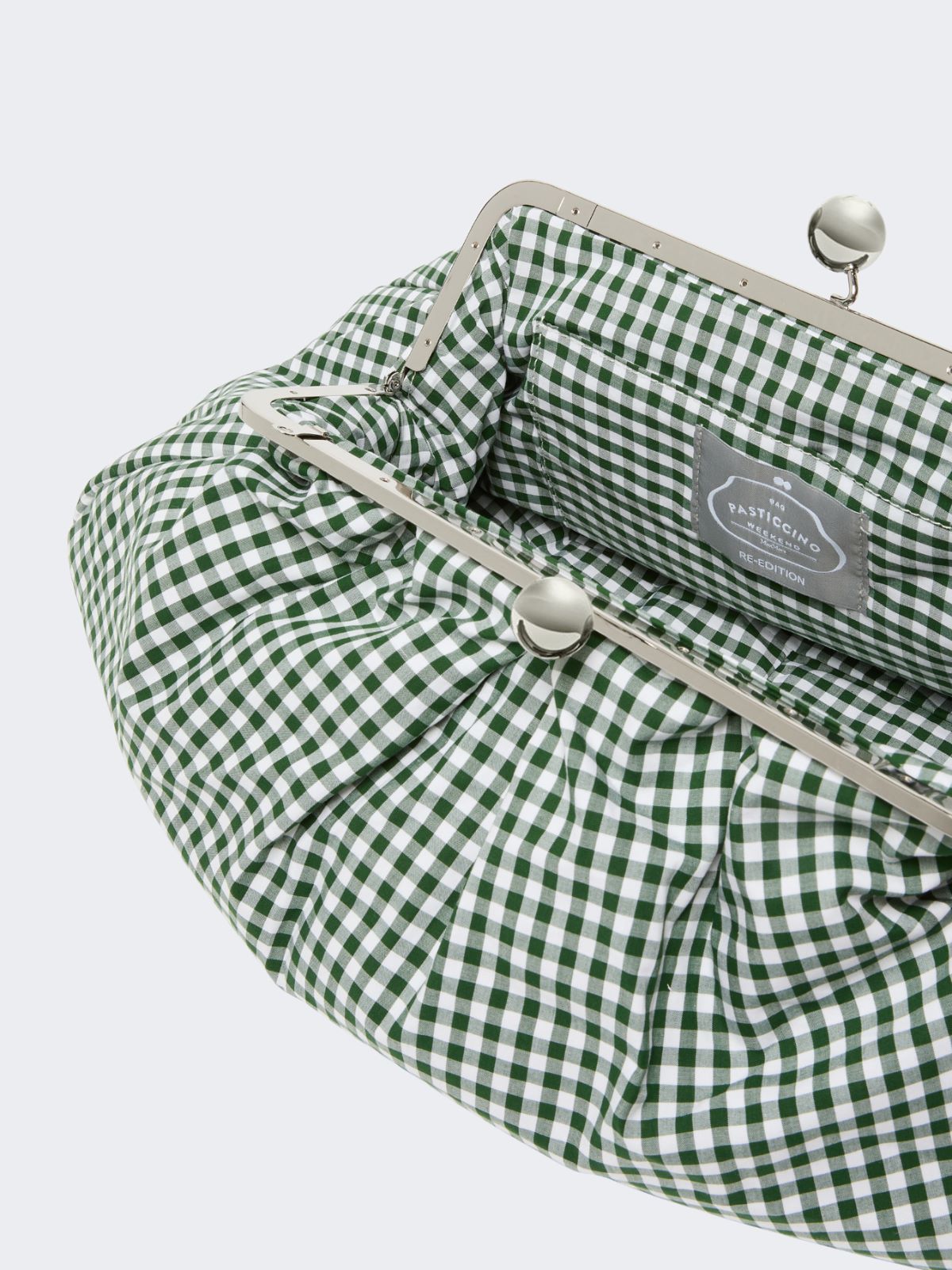 Large gingham cotton Pasticcino Bag - MOSS GREEN - Max Mara - 6