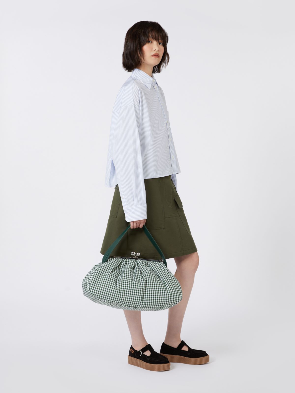 Pasticcino Bag large in cotone Vichy - VERDE MUSCHIO - Max Mara - 12